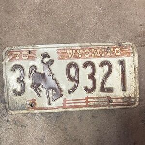 Vintage Wyoming License Plate